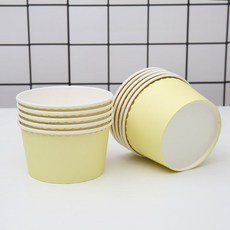 一次性紙碗 燙金加厚 生日派對小吃碗, 紙碗黃色10個, 1個