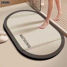 DFMEI 衛生間地墊浴室防滑吸水廁所強門口洗手間硅藻泥速幹腳墊地毯衛浴, 40*60cm(3mm硅藻泥)