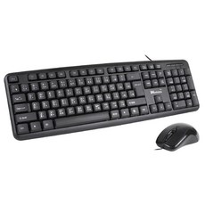 Ninfotec USB有線鍵盤滑鼠組 標準型USB鍵盤滑鼠套裝, 黑色, INF-KM-101, 標準型