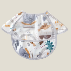 BB&C 寶寶嬰幼兒吃飯罩衣，防水防油圍兜，兒童圍兜，台灣出貨, 1個, 克洛斯恐龍