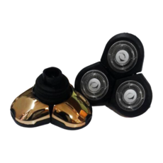 創藝 4D浮動刮鬍刀專用配件 替換刀頭 備用刀頭 鼻毛刀 鬢角刀 (台灣快速出貨), 1個, 替換刀頭一個-黑金, 黑金, 替換刀頭一個-黑金