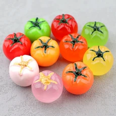 미니어처 3D 토마토 송진 카보숑 참 스크랩북 전화 장식 DIY 쥬얼리 제작 인형 집 액세서리 10 개, 01 luminous 22mm, 06 randomly mixed