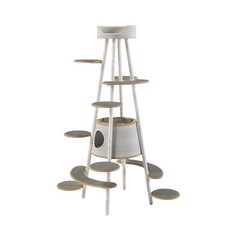 【Jopet】*台灣現貨* 貓之階 貓跳台 貓爬架 貓樹狀窩 多層跳板 貓窩 可多貓使用 橡膠實木 金屬支架 可清洗, 1個