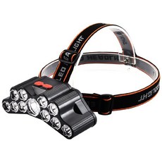 ALLPLUS 強光多核LED頭燈 USB充電 90度調節 4種模式, 1個, 強光11核頭燈 一入