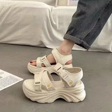 BROWMODA 여성 벨크로 캐주얼 스포츠 샌들