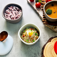 [멜로서울] 전자레인지 프리미엄 실리콘 밥팩 용기 세트 (350ml 1인분 스팀홀), 1세트, 라이트그레이세트