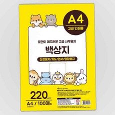 영진 그림그리기 백상지 a4 100매 220그램 상장용지 문서표지 차, 본상품