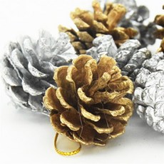 오르픽 솔방울 장식 트리장식오너먼트, 4cm 골드