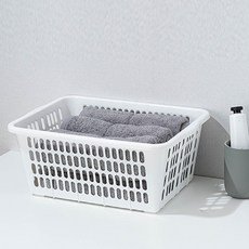 코스마 사각 다용도 바구니 2호 수납 정리 바스켓 플라스틱 수납함 정리함 도바구니, 1개