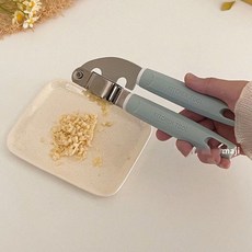 不鏽鋼壓蒜器 廚房工具 壓蒜泥夾, 1個, 藍色壓泥器