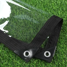 타프 천막 타프린 두꺼운 0.35mm 야외 투명한 방수포 파티오 Pergola 투명 비닐 커튼 홈 Windows 따뜻한 필름을 유지하십시오, Black Edge