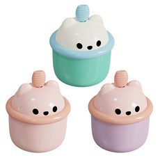 뉴스타 곰돌이 패턴 버블메이커 거품세안기, 3개, 그린색+핑크색+자주색