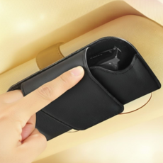 로앤몰 차량용 썬바이저 클립 선글라스 케이스, 1개, 블랙