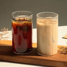 오링클 카페 플리츠 내열유리컵 430ml, 4개, 투명