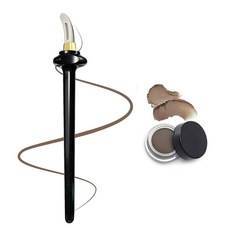 아이라이너 크림이 포함된 실리콘 도구 1세트 메이크업 초보자를 위한 재사용 가능한 노 스킵 젤 어플리케이터 키트(블랙 + 크림), 1개