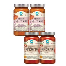 스파게티소스 비스크 로제 600g x 2개 + 베이컨 토마토 600g x 2개, 비스크 로제 600g 2개 베이컨 토마토 600g 2개, 4개