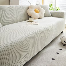 Zebeer 사계절 소파커버 고탄력 전방위 소포 미끄럼 애완 발톱 방지 쇼파커버, 1개, 멜란지그레이