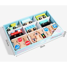 木製小火車益智思維幼兒兒童玩具, 1個, 磁吸小車路牌套裝:如圖所示