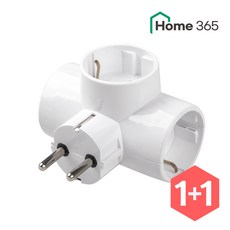 1+1 홈365 멀티탭 국산 T자형 멀티탭 3구 멀티탭 16A, 2개, T자형 3구 일반형, 0cm
