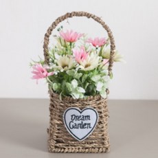 드림데이지바구니o set 16cm 조화 인테리어, 3개, 화이트핑크