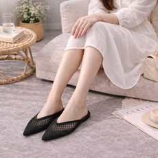MIROSE 노엘라 메쉬 뮬 포인티드 플랫 여름 블로퍼 슬리퍼 통기성 단화