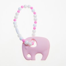 Gems of Love串鍊固齒器 - 寶寶吊鍊 - 親親小象 (兩色可選), 1個, 蜜桃粉, 蜜桃粉, 珠鍊