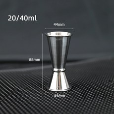 304不鏽鋼量杯 安司杯 雙頭量酒器 蝕刻花紋 30/60ml 卷邊斜身 調酒杯工具, 1個, 【20/40ml】雙頭卷邊量杯