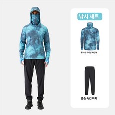 레드썬 여름낚시복 낚시 낚시옷 낚시복, 1개, 스톰블루 4피스 세트