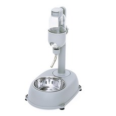 獅子王寵物 寵物二合一飲水器 滾珠飲水器 懸掛水壺 不濕嘴飲水器 兔子 貓咪適用, 1#雅典灰, 1個