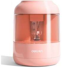 得力電動削鉛筆機68670電動捲筆刀 塑料自動削鉛筆機 學生文具, 粉色, 1個