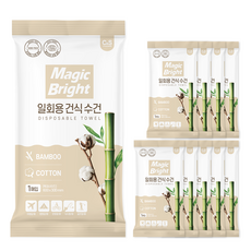 매직브라이트 일회용 수건 대형 국산 여행용 휴대용 개별포장 도톰한 대나무 순면 다용도, 10개, 화이트 10개, 화이트