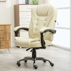 사무실 안마 의자 체어 리클라이너 간이 중역 수동, 고정형 팔걸이, 화이트, 강철 받침대