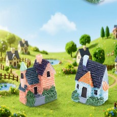 바른햇살 미니어처주택장식용소품1개 데스크테리어, 블루