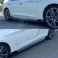 인피니티 Q50 스포츠 2014 2015 2016 2017-2020 자동차 사이드 스커트 펜더 스플리터 하단 스플릿 타입 가드 바 4 개 몰딩 사이드실 도어 가니쉬 호환, Carbon Fiber Look