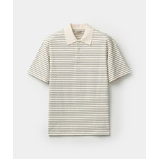 쿠어 COOR 오버사이즈 스트라이프 폴로 셔츠 화이트