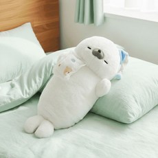 벨라솜 귀여운 물개 인형 애착인형 수면쿠션 통통이 하프 물범 바디필로우 물개 베개 동물 쿠션 70cm, 1개, 꿈나라 통통이
