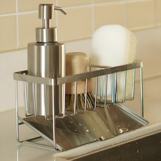 하우드 사선형 수세미거치대 수세미걸이 싱크대 수세미 받침대 스텐, 실버, 1개