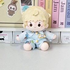 40cm 인형 의상 솜인형옷 귀여운 솜인형 자세 아이돌 앉은 인형옷 무속성 솜깅이 잠옷, 무지개 파란색 20cm 앉은