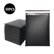 50 Pcs 멀티 컬러 배달 패키지 포장 소규모 비즈니스 용품 봉투 패키지 버블 봉투 포장 가방, 15*18cm, Black