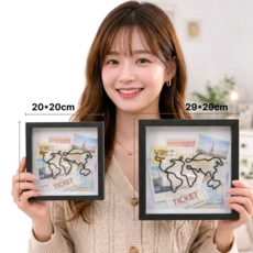 소담픽 티켓북 보관액자 인테리어 여행액자, 1개, 블랙