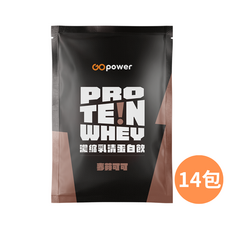 GOpower 濃縮乳清蛋白【麥芽可可】35克 高蛋白 健身補給, 14個, 35g