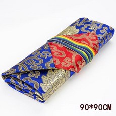 佛經收納袋 佛教包經布蓋經布經書布 佛經袋抄經書袋 經文袋 抄經桌布, 90CM藍色