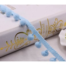 4 야드 POM 트림 액세서리 리본 KINTTED DIY 패브릭 공예 볼 POMPOM MM 프린지 바느질 레이스 진주 수제 10 미니, 4yard, sky blue, 1개