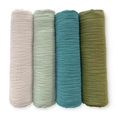 SwaddleDesigns 면 모슬린 포대기 담요 4개 세트 남아 및 여아용 속싸개 최고의 샤워 선물 116.8 x 116.8cm46 46인치 핑크 플로럴 163843, Oceana