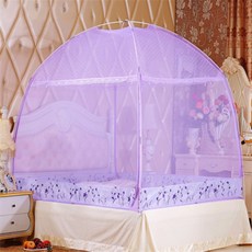 하루 침대 모기장 135x200 퍼플 간편설치