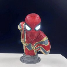 아이언맨 피규어 흉상 조명 디스플레이 영화 소품, 4. 스파이더맨 38cm