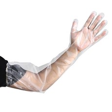 jandaery 팔꿈치까지오는 일회용 롱 장갑 위생 긴장갑 free size, 1세트, 50개