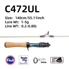 로즈우드 초경량 UL 로드 스피닝 캐스팅 고탄소 루어 후지 A 가이드 링 3 SEC 폴 태클 1.55m 1.57g, 02 1.65m Spinning Rod