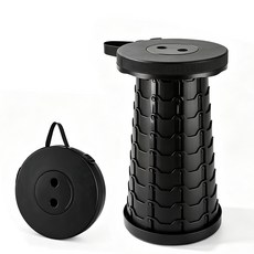 높이조절 야외 휴대용 접이식 캠핑 스툴, 올블랙, 1개 올블랙, 1개