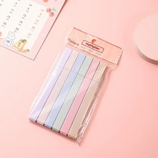 6/12Pcs 파스텔 컬러 형광펜 더블 팁 마커 드로잉 귀여운 편지지 학교 용품, 6pcs Single tip A